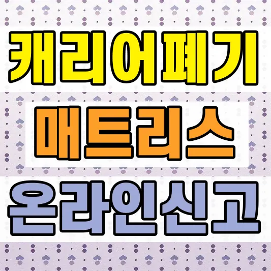 캐리어 매트리스 폐기방법