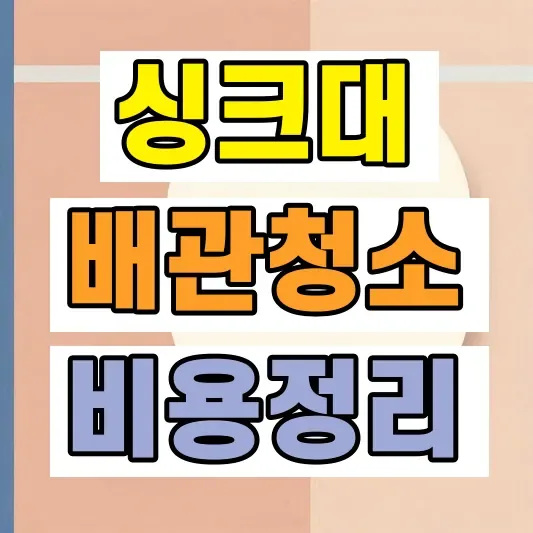 싱크대 막힘 배관청소 비용